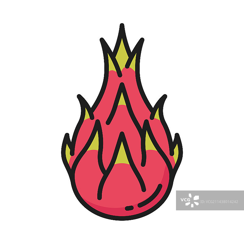 火龙果或异国情调的火龙果分离线图标图片素材