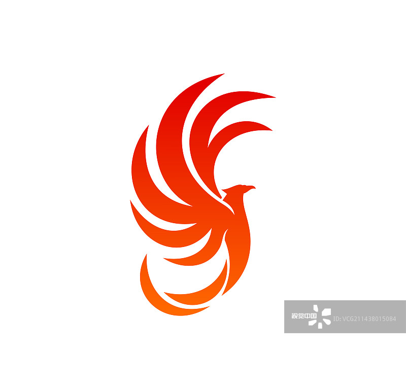 凤凰火焰鸟图标或公司标志图片素材