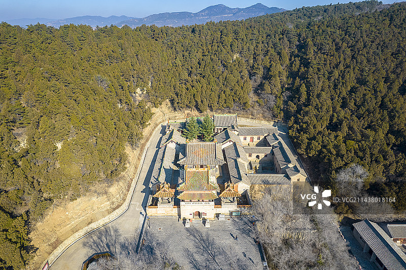 中国山西省晋城市高平市开化寺航拍图片素材