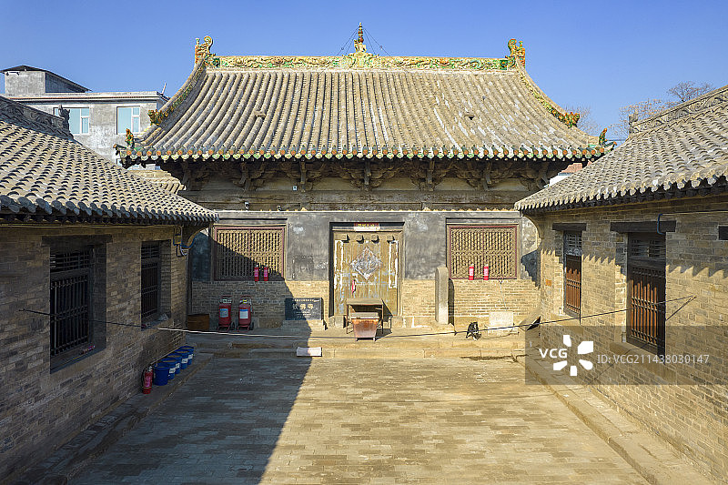 中国山西晋城高平市铁佛寺航拍图片素材