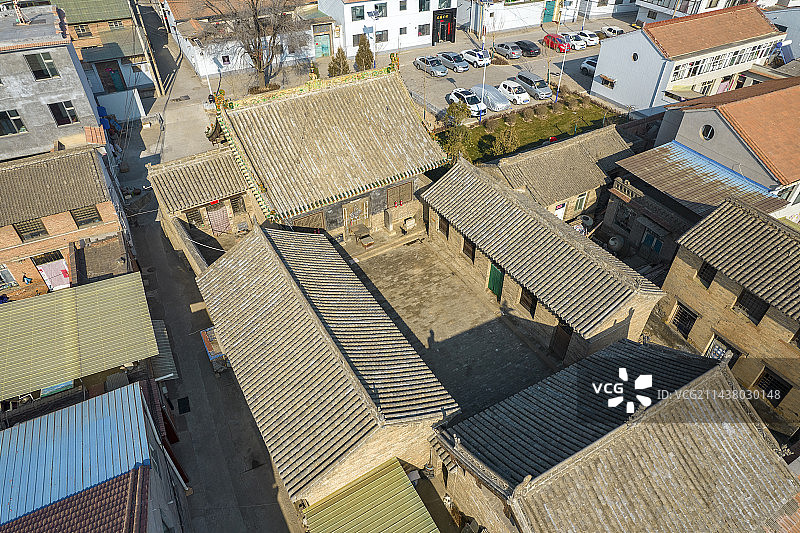 中国山西晋城高平市铁佛寺航拍图片素材