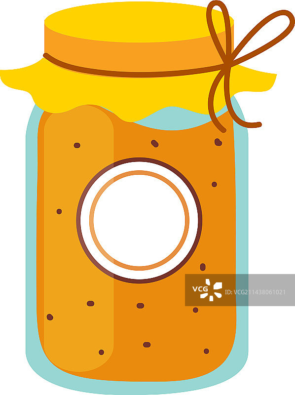 卡通玻璃蜂蜜罐天然有机产品图片素材