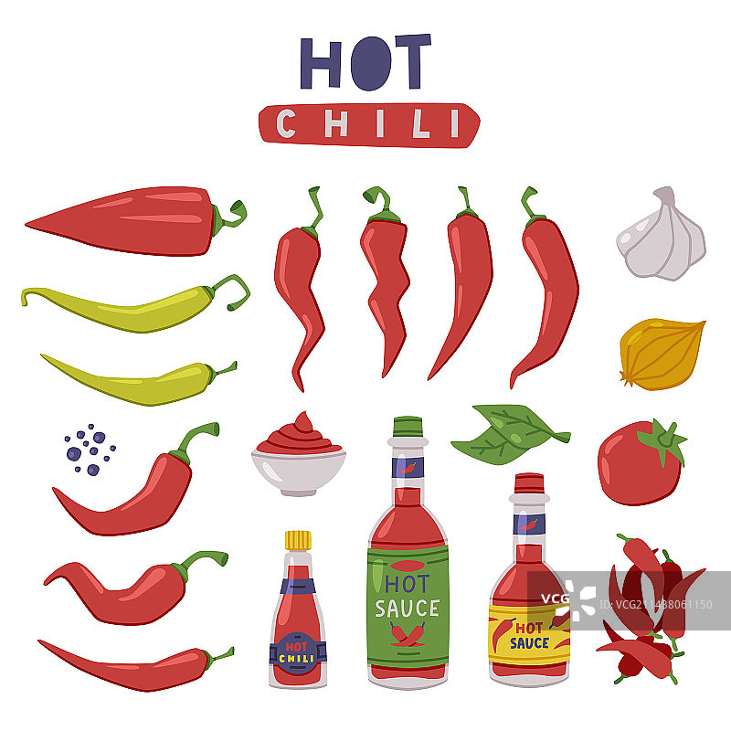 香辣红色辣椒蔬菜配料图片素材