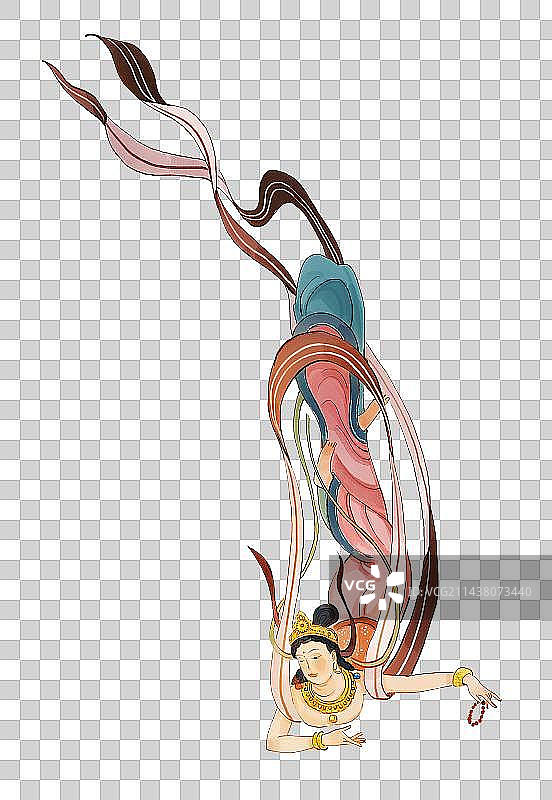 敦煌飞天插画图片素材