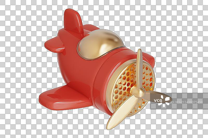 螺旋桨飞机三维插画图片素材