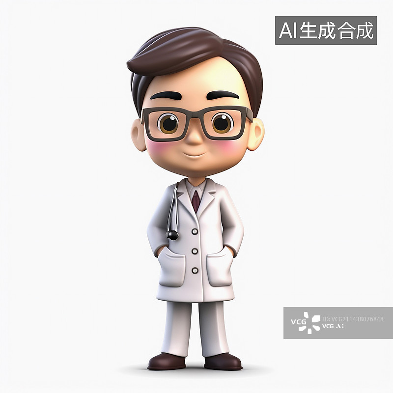 【AI数字艺术】双手插兜的男医生图片素材