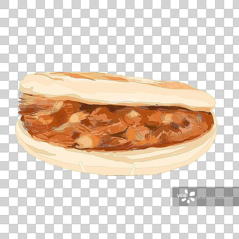 西安美食肉夹馍插画元素图片素材