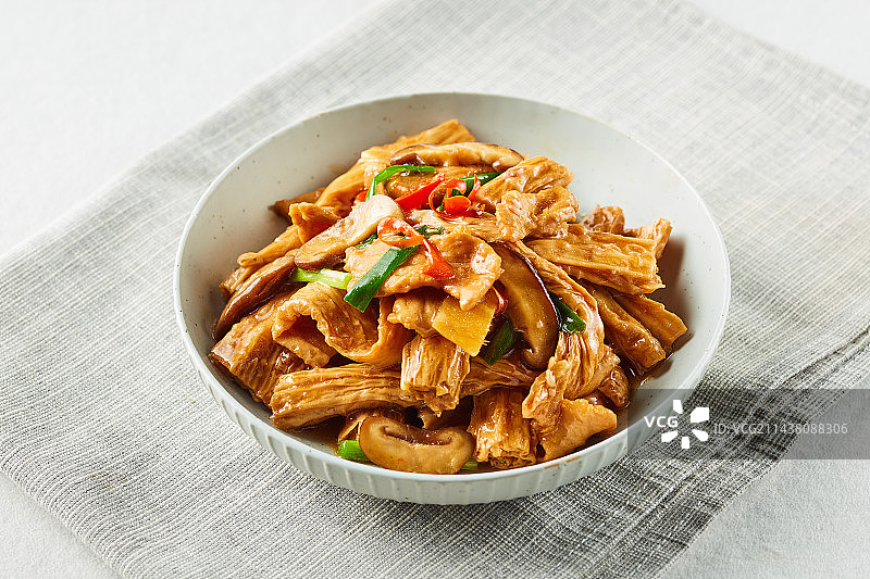 腐竹炒肉片图片素材