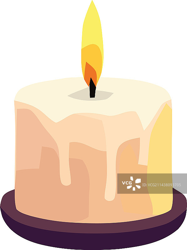 燃烧的蜡烛照亮生日蛋糕图片素材