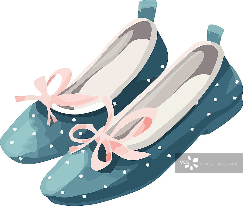 带鞋带的蓝色卡通儿童平底鞋图片素材