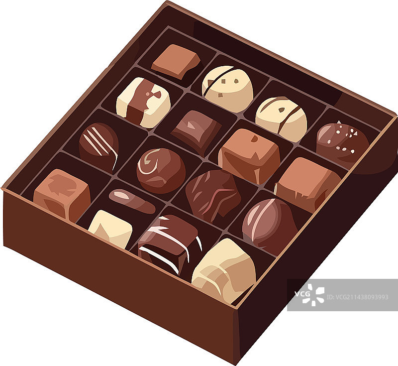 可爱盒子里的奢华巧克力松露图片素材