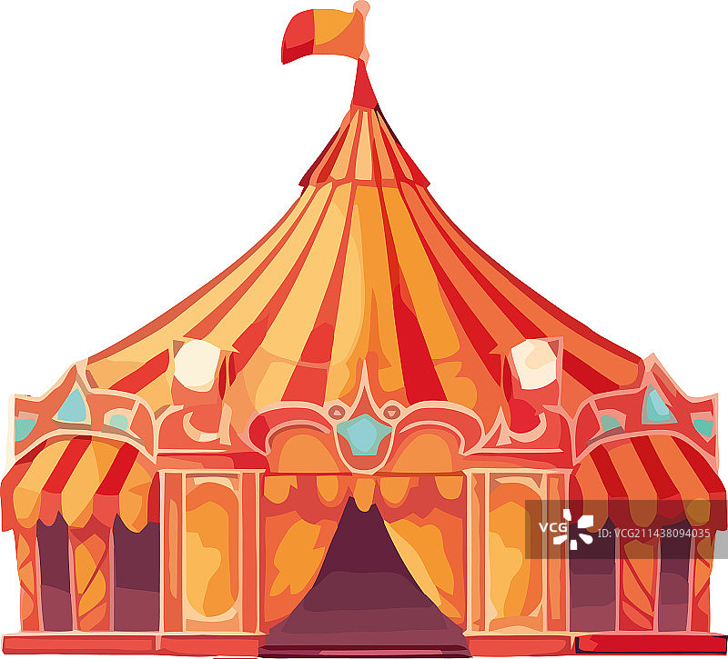 举办快乐小丑的彩色嘉年华帐篷图片素材
