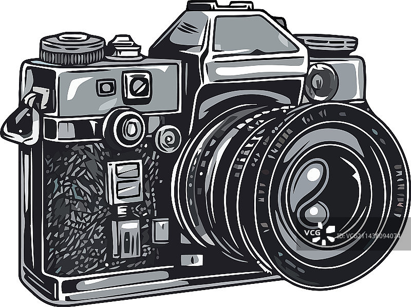 摄影师拍摄具有现代感的古董相机图片素材