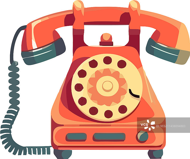 象征怀旧的旧式拨盘电话图片素材