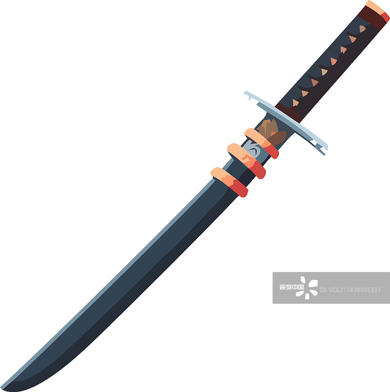 古代武士刀的锋利钢刃图片素材