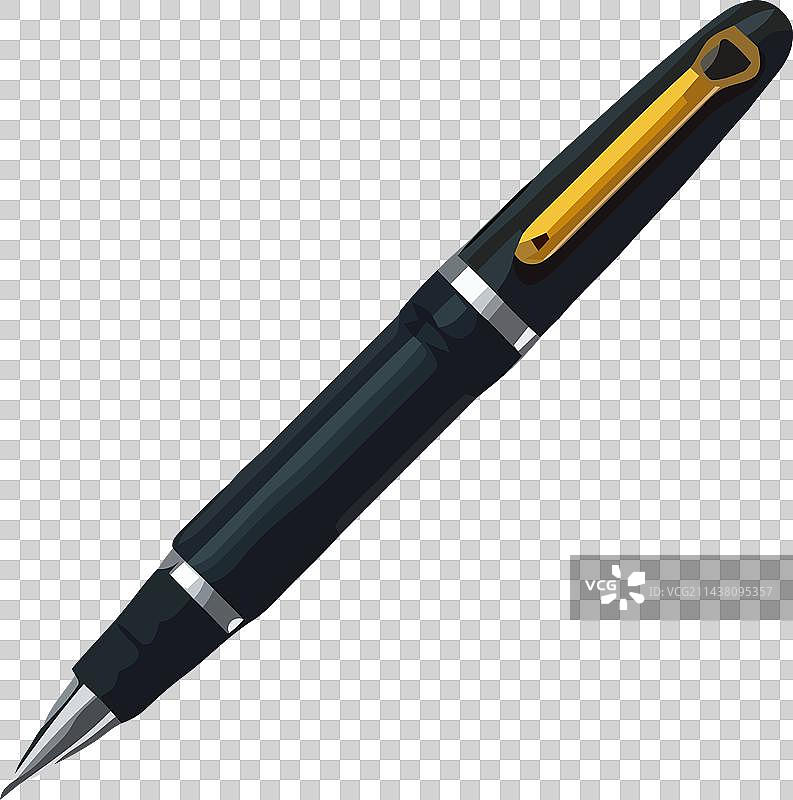 黑色墨水金属笔图标图片素材