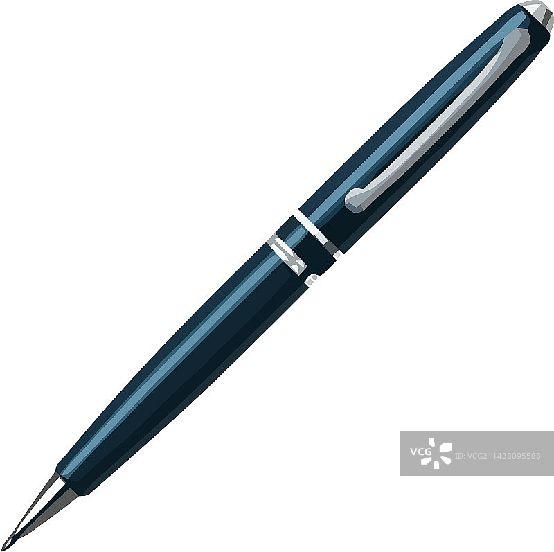 闪亮金属笔书写优雅书法图片素材