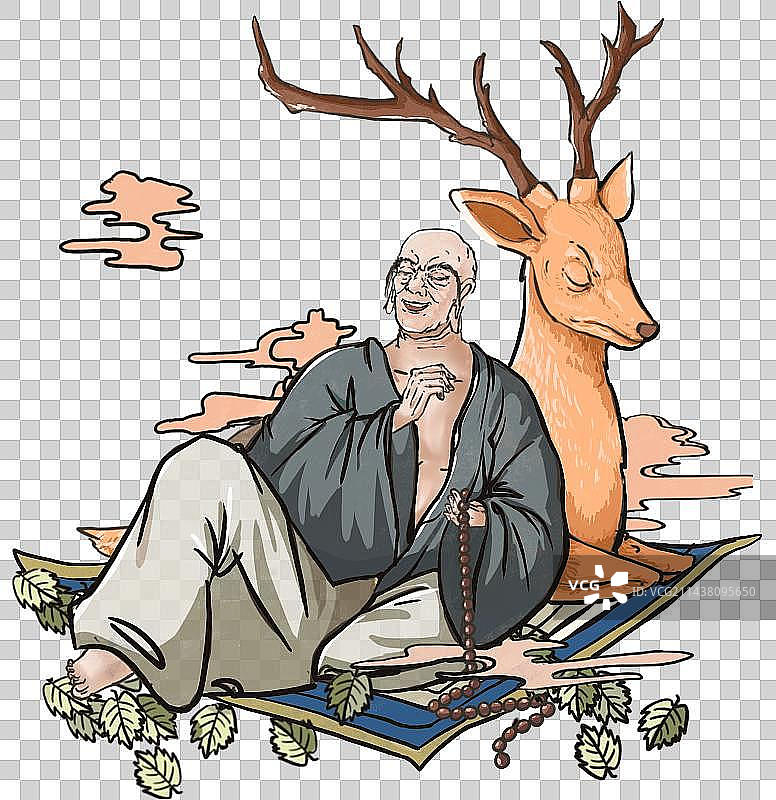 坐鹿罗汉图片素材