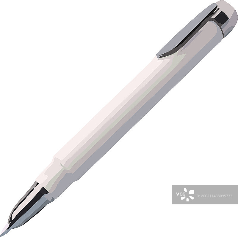 白色钢笔优雅风格图片素材