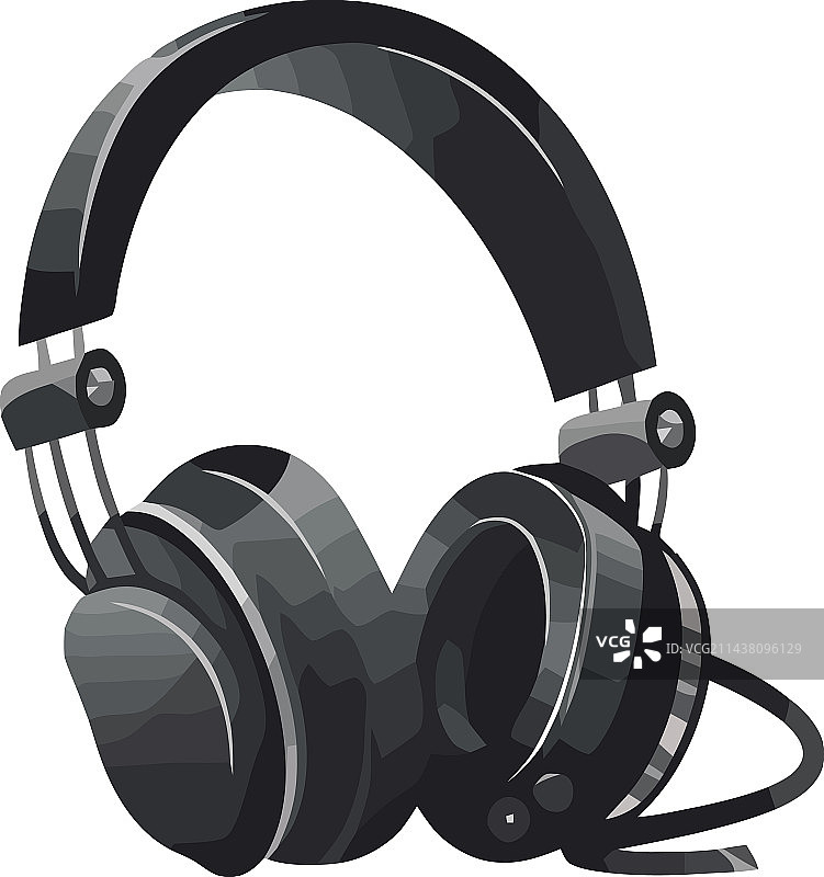 黑色现代耳机设备图标图片素材