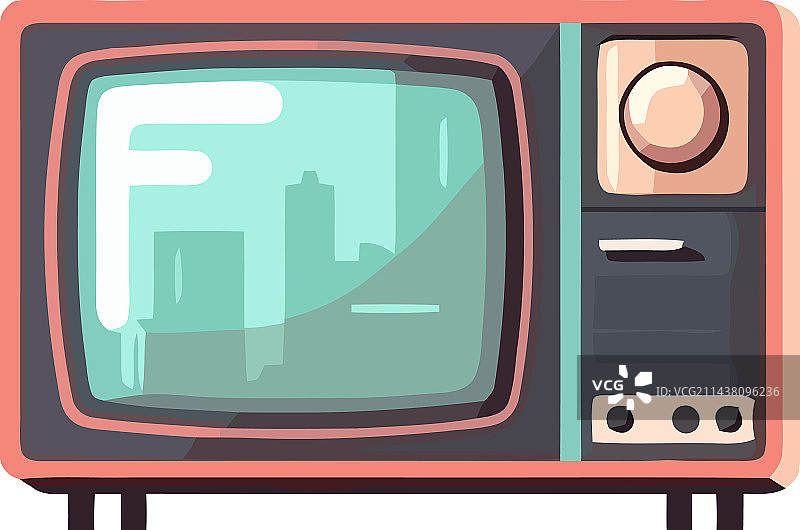 复古电视机扁平设计图标图片素材
