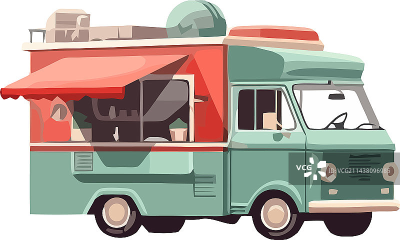 夏日美食车之旅图片素材