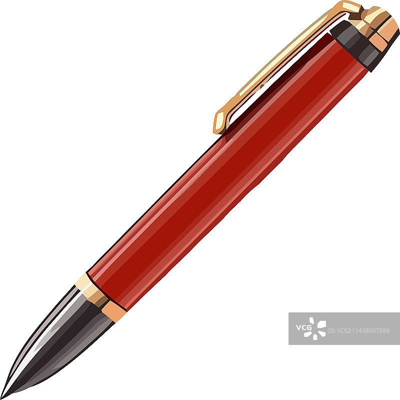 红色金属圆珠笔图片素材