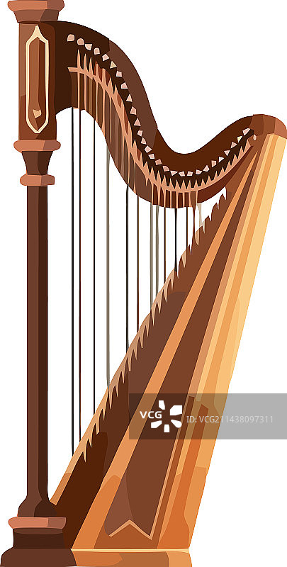 老式竖琴图片素材