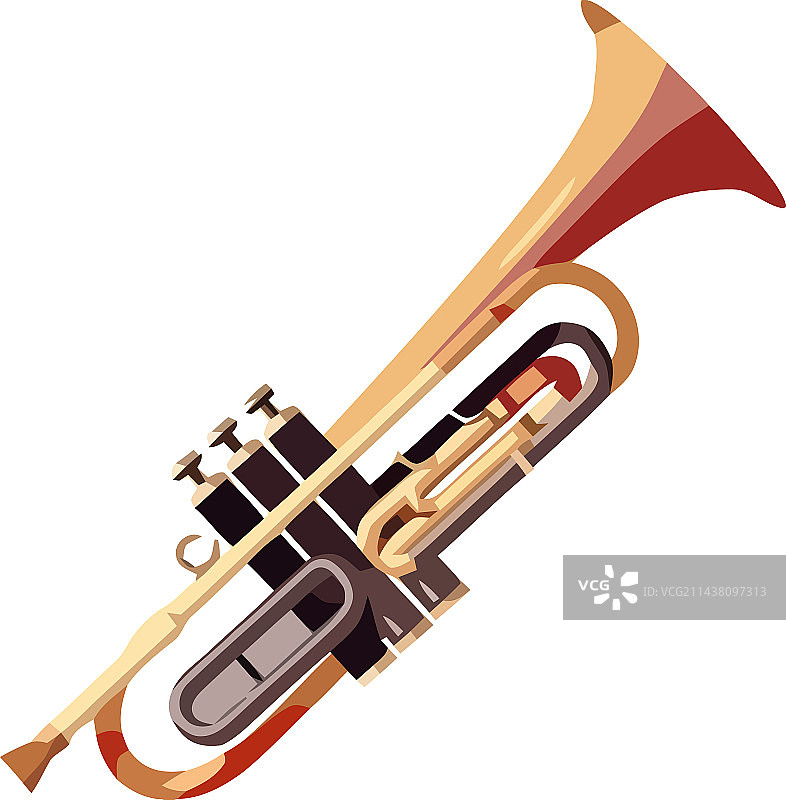 吹奏的金色喇叭图片素材