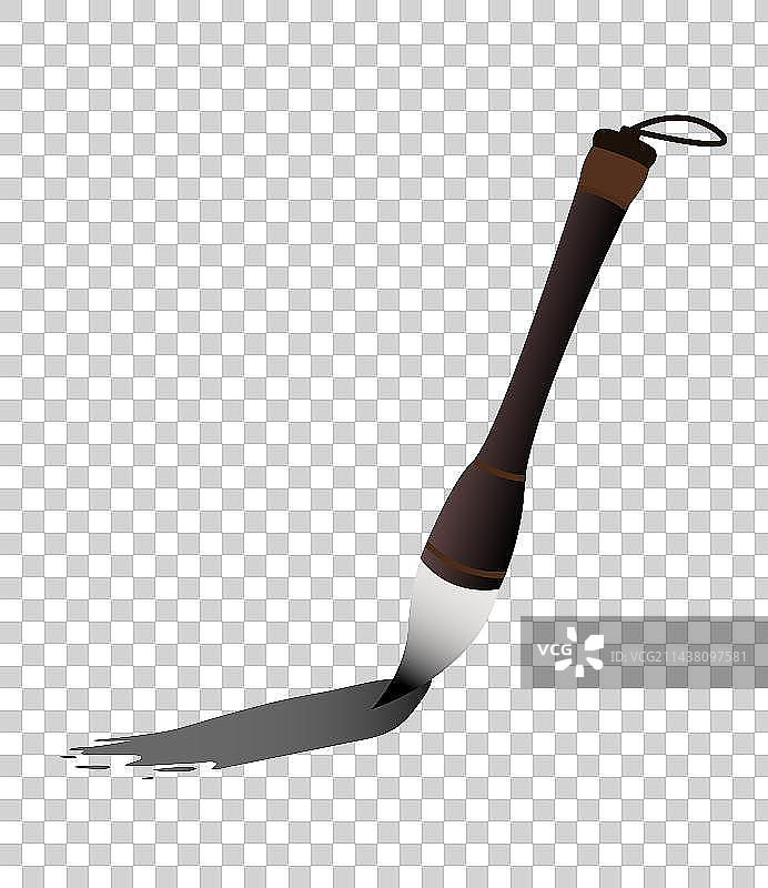 中国传统文化文房四宝写作竹制大头大号毛笔图片素材