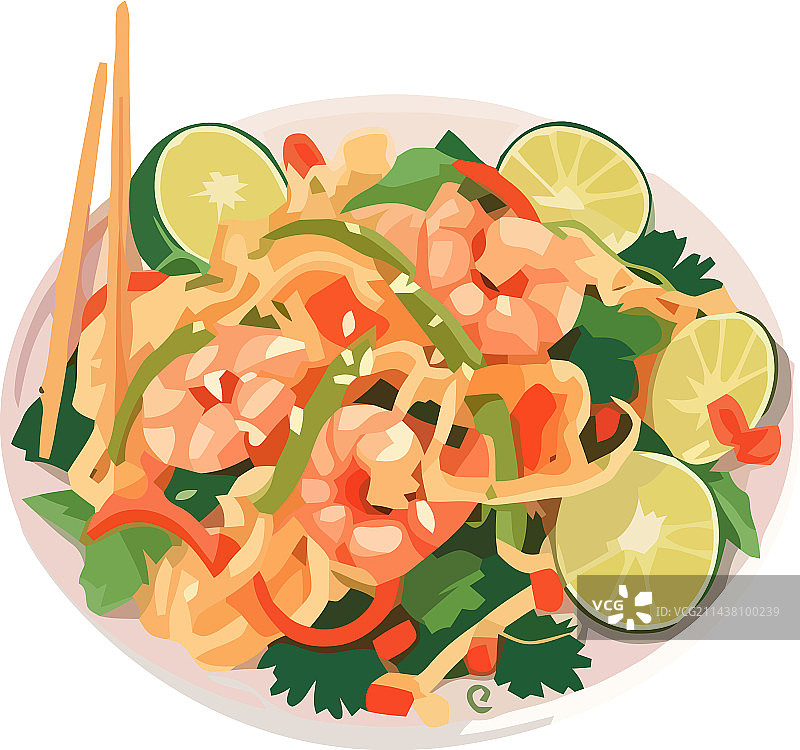 鲜虾柠檬海鲜沙拉图片素材