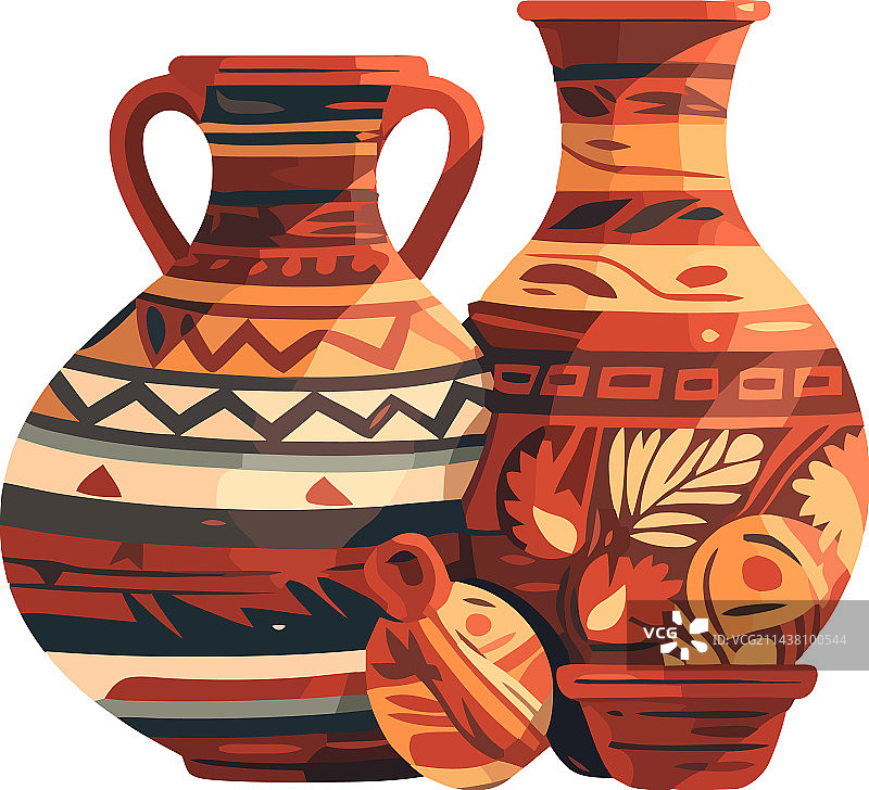 古代陶器装饰设计图片素材