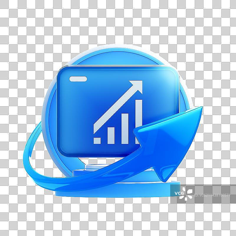 3D渲染的商务玻璃图标图片素材