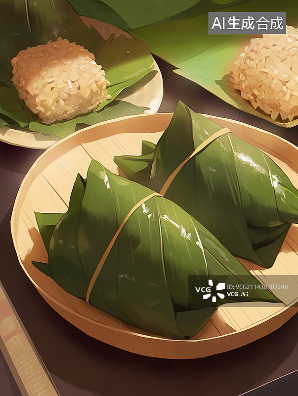【AI数字艺术】端午节包粽子图片素材