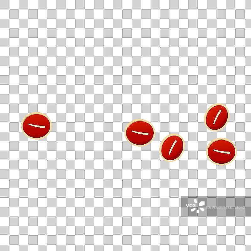 细描边红豆矢量插画元素图片素材