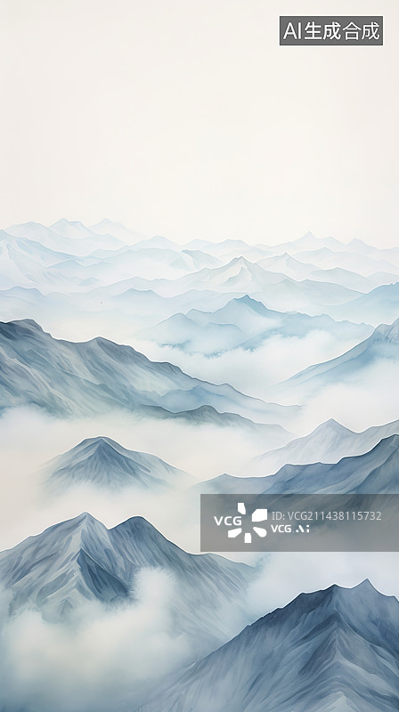 【AI数字艺术】群山云海千里江山图图片素材
