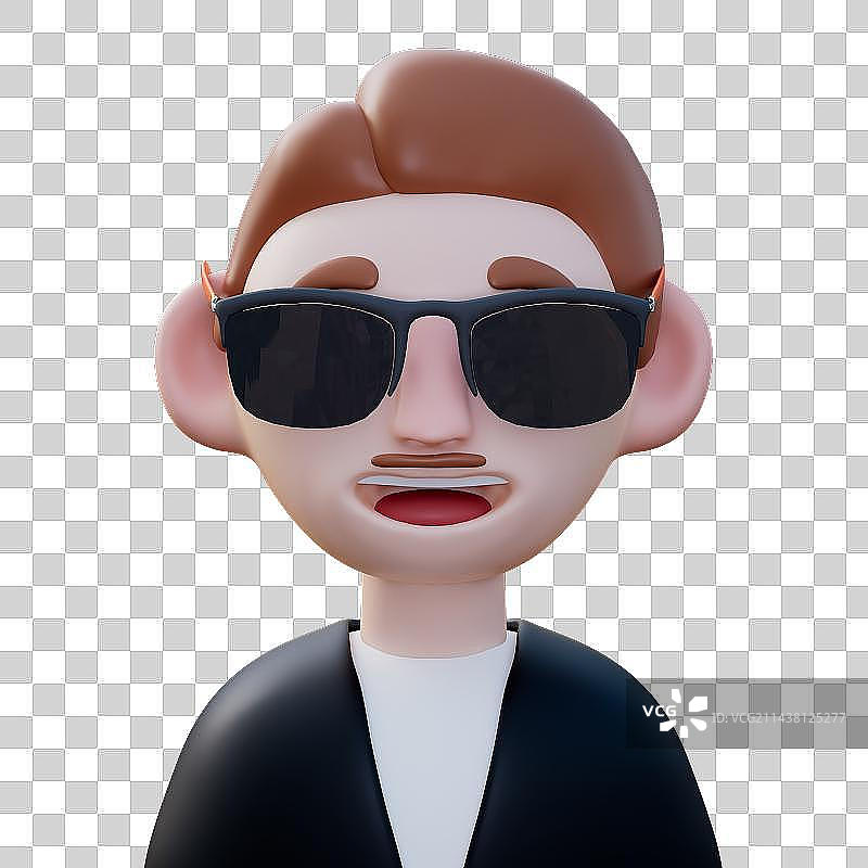 一个留着胡子戴着墨镜的中年男人图片素材