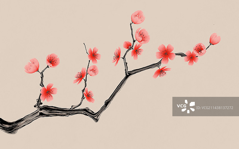 水墨风格梅花图片素材