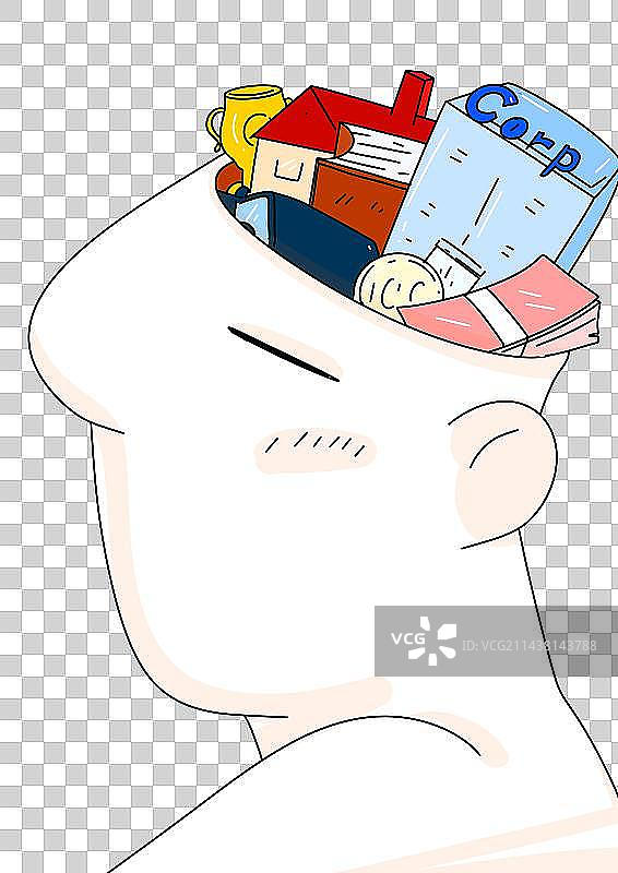 胡思乱想压力山大插画设计手绘卡通元素图片素材