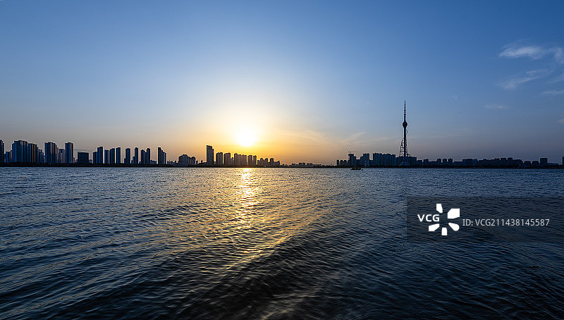 山东省临沂市沂河城市风景图片素材