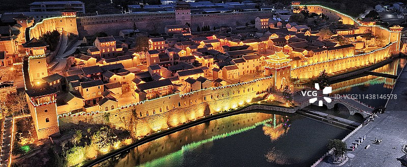 夜幕下的湘峪古堡 3图片素材