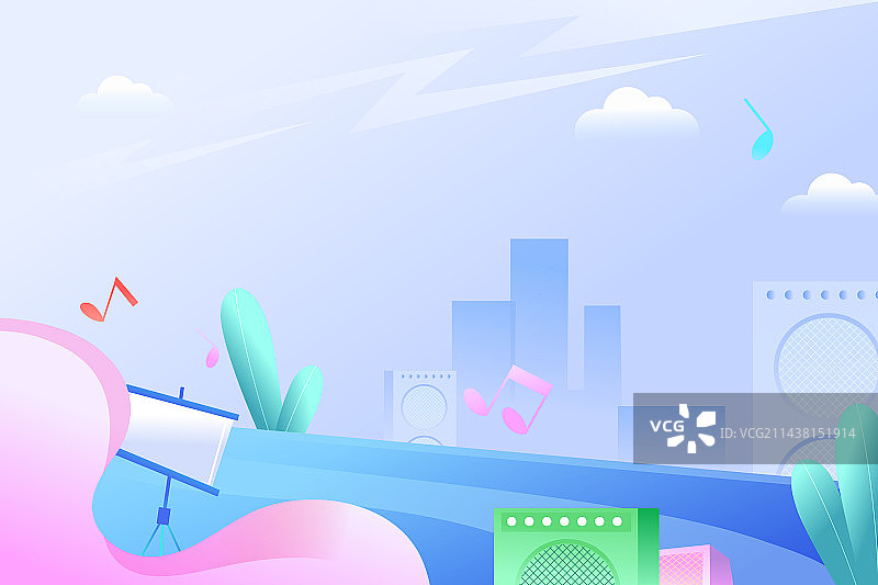 卡通夏季夏天情侣约会花卉朋友聚会派对休闲娱乐音乐节商场摇滚乐队电音节电商科技概念唱片背景渐变矢量插画图片素材