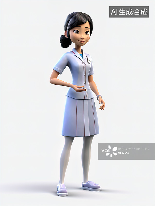 【AI数字艺术】医生，护士，3D，角色图片素材