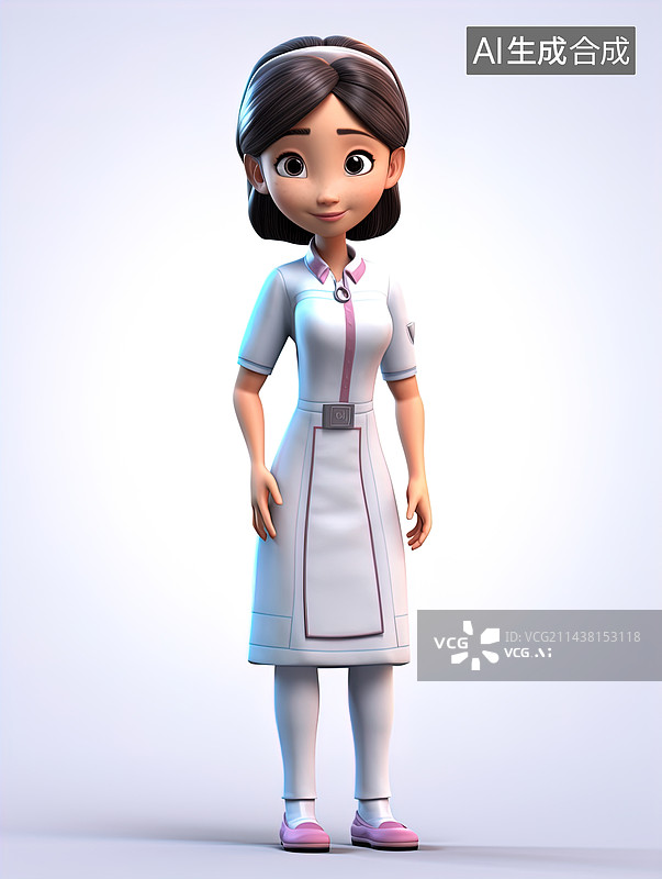 【AI数字艺术】医生，护士，3D，角色图片素材
