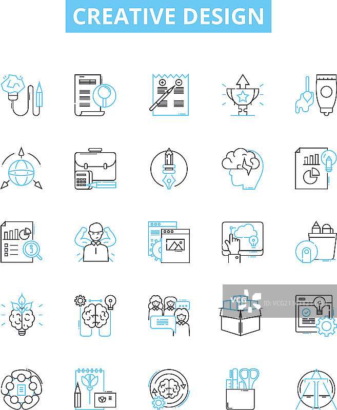 创意设计线性图标集图片素材