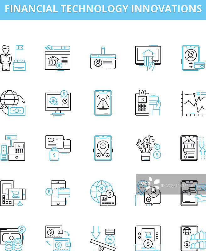 金融科技创新线条图标图片素材