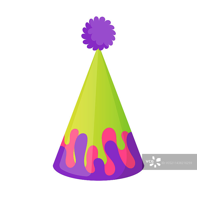 带有明亮油漆条纹的彩色锥体帽图片素材