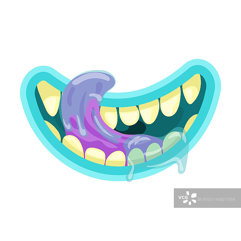 卡通怪物舔舐口水图片素材