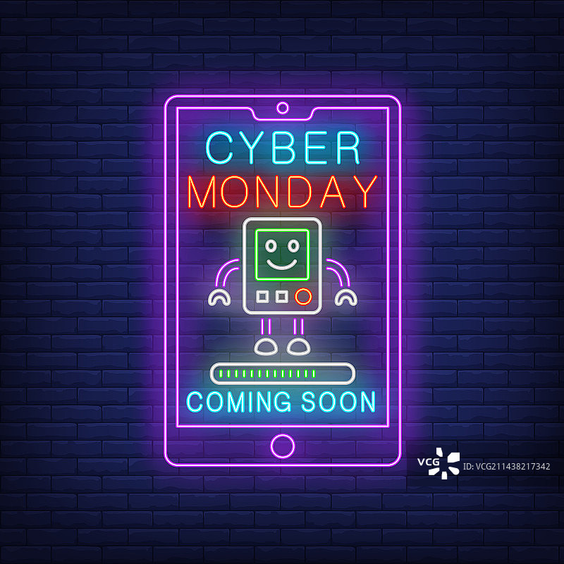网络星期一促销即将推出霓虹文字图片素材