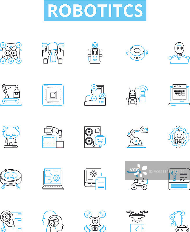 机器人技术线性图标图片素材